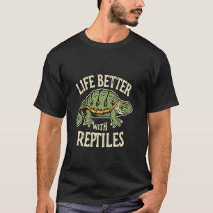 Life Is Better With Reptiles Leopard Gecko Lovers  T-Shirt