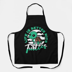 Life Is Better With Turtles Tortoise Painted Apron