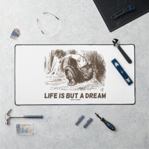 Life Is But A Dream Wonderland Sleeping Red King Desk Mat