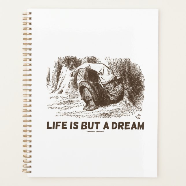 Life Is But A Dream Wonderland Sleeping Red King Planner (Front)