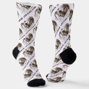 Life Is But A Dream Wonderland Sleeping Red King Socks