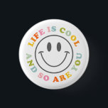 Life Is Cool Happy Smiling Face Emoji 3 Cm Round Badge<br><div class="desc">Life Is Cool Happy Smiling Face Emoji button  Button Pin Badge Accessory</div>