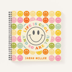 Life Is Cool Happy Smiling Face Emoji Notebook