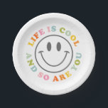 Life Is Cool Happy Smiling Face Emoji Paper Plate<br><div class="desc">Life Is Cool Happy Smiling Face Emoji Paper Plate</div>