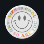 Life Is Cool Happy Smiling Face Emoji Paper Plate<br><div class="desc">Life Is Cool Happy Smiling Face Emoji Paper Plate</div>