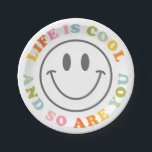 Life Is Cool Happy Smiling Face Emoji Paper Plate<br><div class="desc">Life Is Cool Happy Smiling Face Emoji Paper Plate</div>