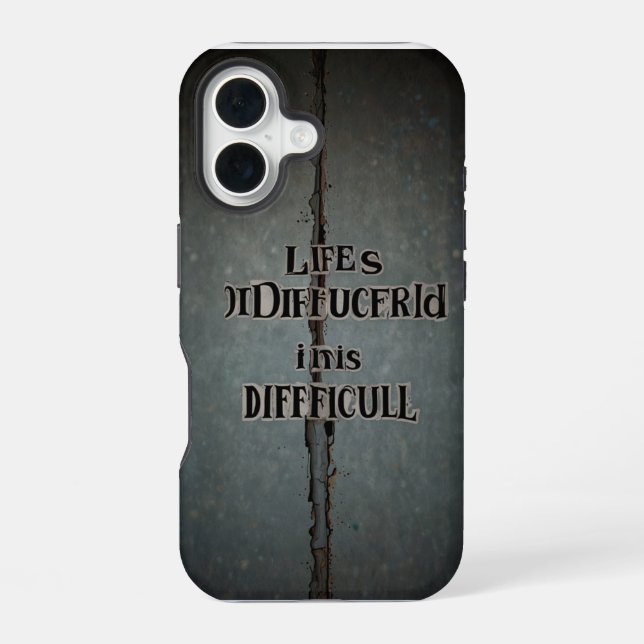 life is difficult iPhone 16 case (Back)