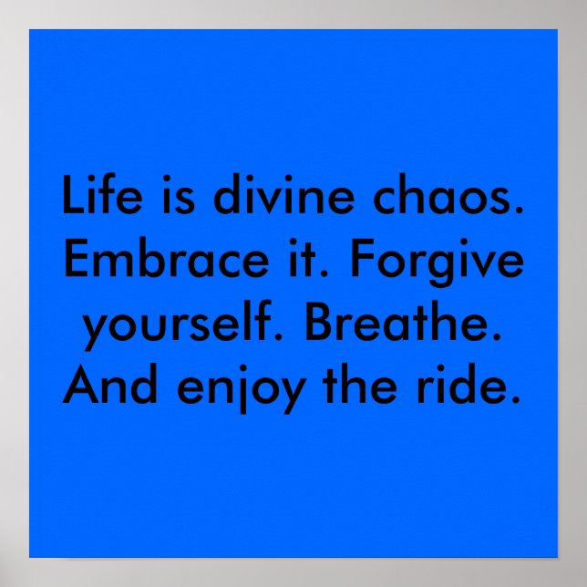 Life is divine chaos. Embrace it. Forgive yours... Poster (Front)