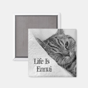 Life is Ennui, Tabby Cat Lying Down Magnet