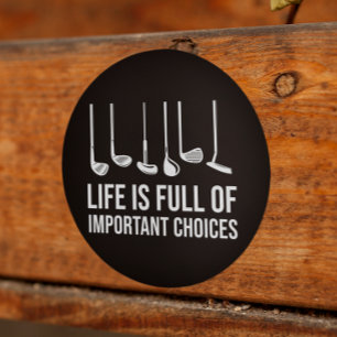 Life is Full Of Important Choices Golf Christmas Classic Round Sticker