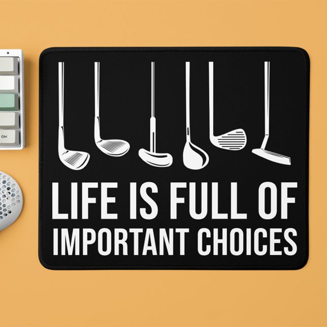 Life is Full Of Important Choices Golf Christmas Mouse Mat (Life is Full Of Important Choices Golf Christmas Mouse Pad)