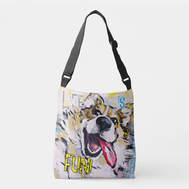 Life is fun! crossbody bag (Front)
