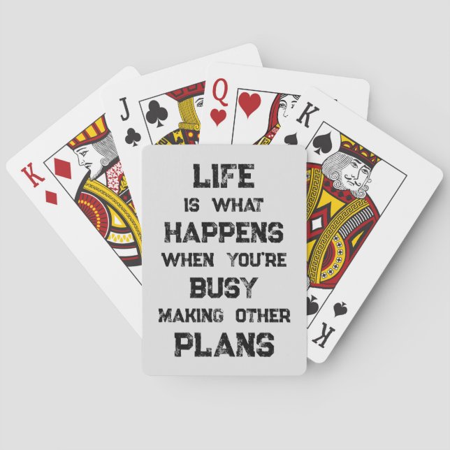 Life Is... Funny Motivational Quote Playing Cards (Back)