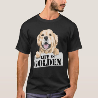 Life Is Golden Cute Golden Retriever Dogs Costume T-Shirt