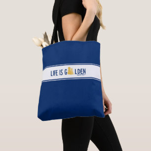 Life is Golden Dog Travel Tote Bag -Navy