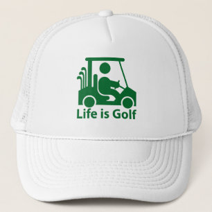 Life is Golf Golfer in green cart Ball Cap