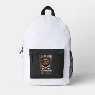 Life Is Good Affenpinscher Dog Crossed Bones Printed Backpack