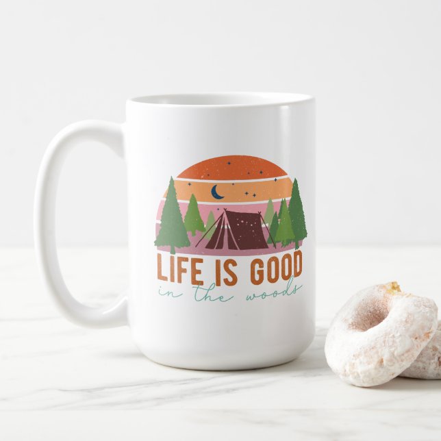 Life is Good in the Woods  Coffee Mug (With Donut)
