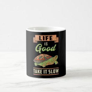 Life Is Good Take It Slow Turtle Lover Ocean Gift Coffee Mug