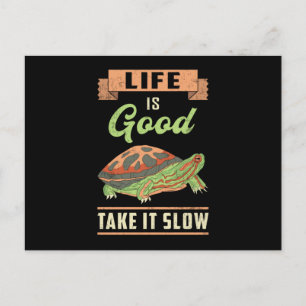 Life Is Good Take It Slow Turtle Lover Ocean Gift Postcard