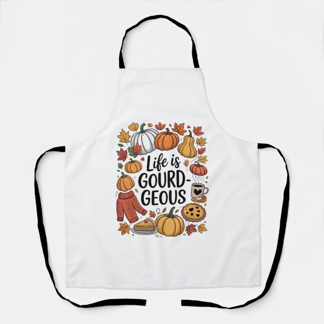 Life is Gourd-geous Fall Apron (Front)