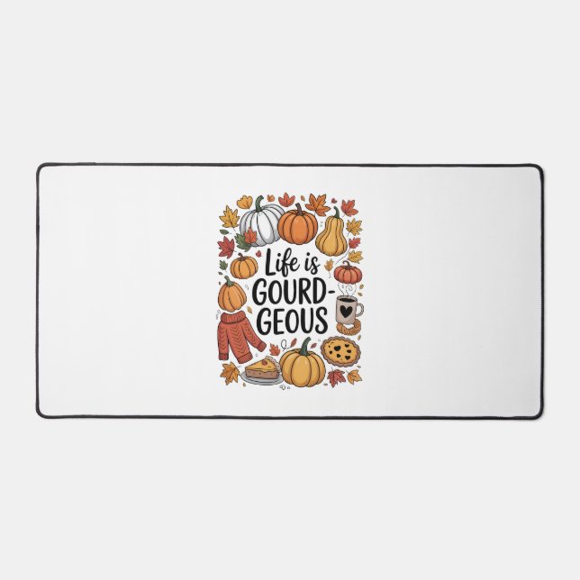 Life is Gourd-geous Fall Desk Mat (Front)