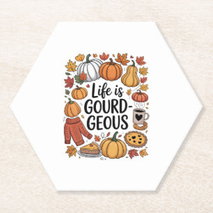 Life is Gourd-geous Fall Paper Coaster