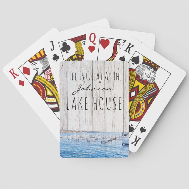 Life is Great at the Lakehouse Personalised Playing Cards (Back)