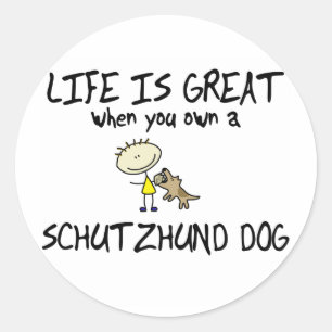 Life is Great Schutzhund Classic Round Sticker