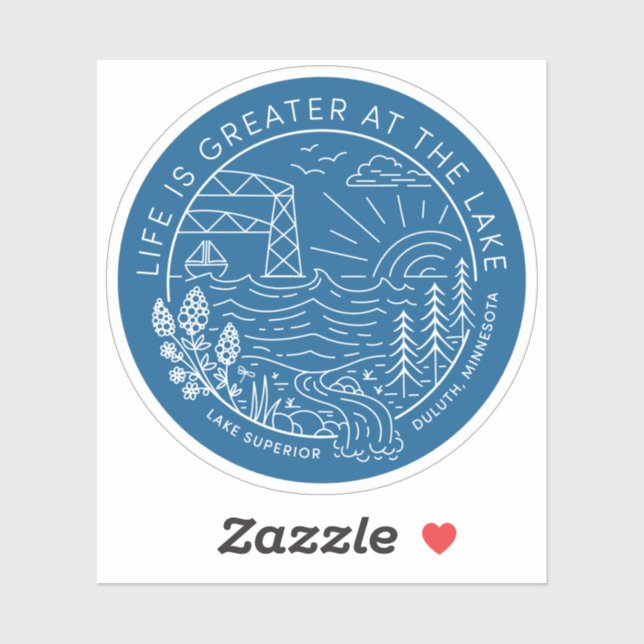 Life is Greater at the Lake – White on Blue (Sheet)