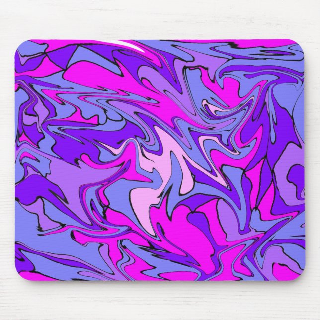 Life is Groovy, Man! Cool Retro Funky Line Mouse Mat (Front)