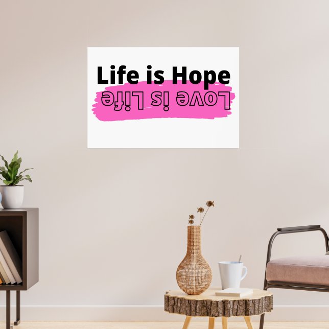 Life is hope love is life | motivational quote poster (Living Room 3)