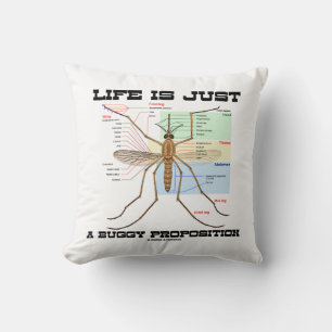 Life Is Just A Buggy Proposition (Mosquito Humour) Cushion