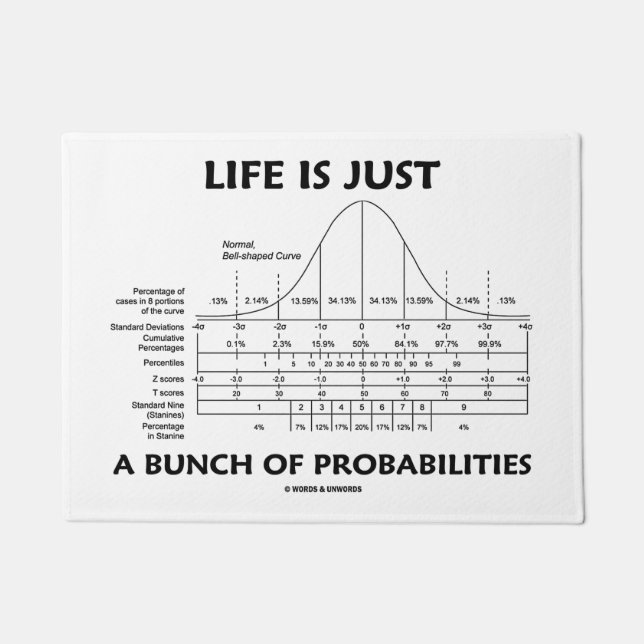 Life Is Just A Bunch Of Probabilities Statistics Doormat (Front)