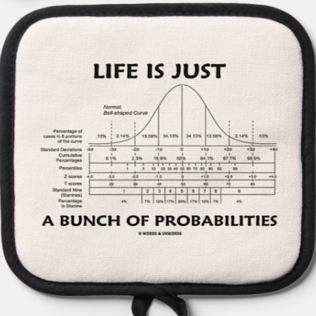 Life Is Just A Bunch Of Probabilities Statistics Oven Mitt & Pot Holder Set (Oven mitt and pot holder set for any hypothesis tester)