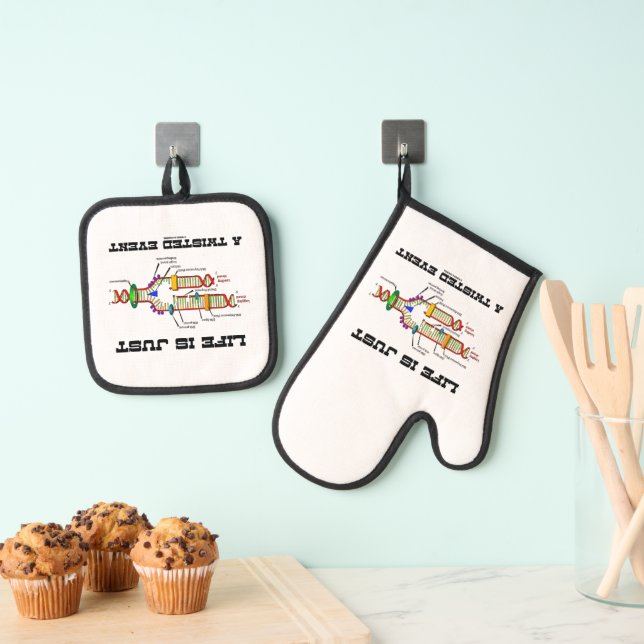 Life Is Just A Twisted Event DNA Replication Humou Oven Mitt & Pot Holder Set (Insitu(Hanging))