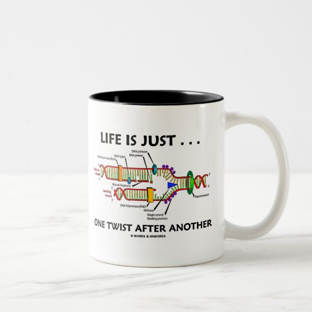 Life Is Just ... One Twist After Another (DNA) Two-Tone Coffee Mug (Right)