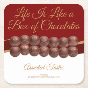 Life Is Like a Box of Chocolates Square Paper Coaster