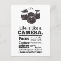 Life is like a camera quote, Black Grunge