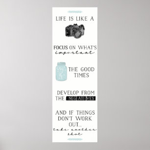 Life Is Like A Camera Quote : Poster