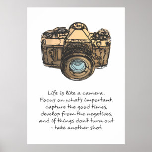 Life is like a camera quote poster
