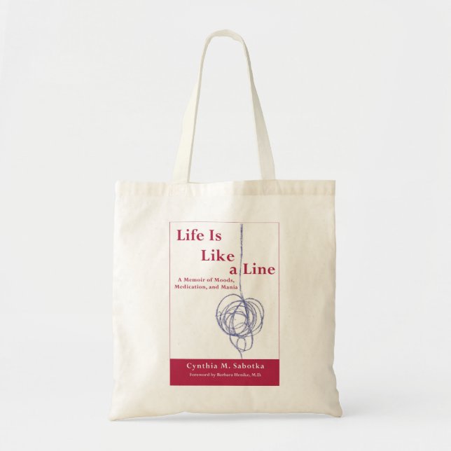 Life Is Like a Line Authentic Bipolar Book Tote Bag (Front)
