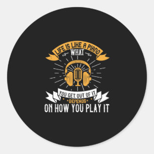 Life Is Like A Piano Classic Round Sticker