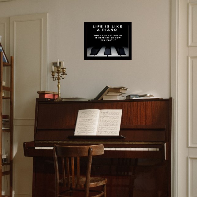 Life is Like a Piano Inspirational Poster (Creator Uploaded)