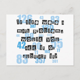 Life is like math postcard