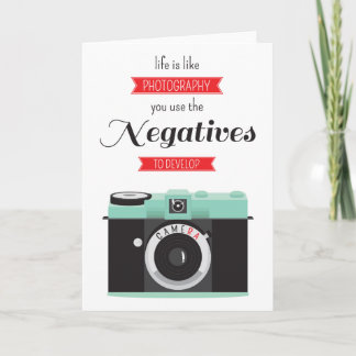 "Life is like photography" vintage camera quote Card