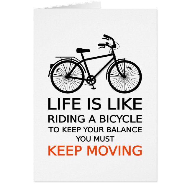 life is like riding a bicycle, word art, text (Front)
