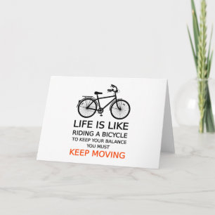 life is like riding a bicycle, word art, text card
