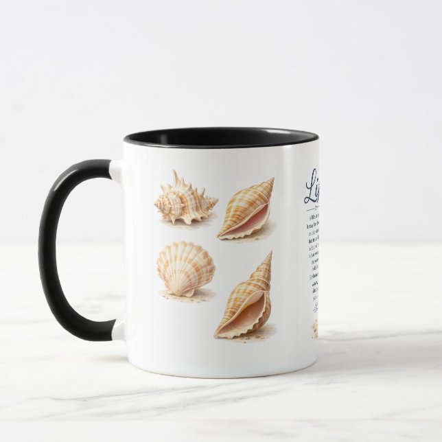 Life Is Like Shell Inspirational Seashell Two Tone Mug (Left)