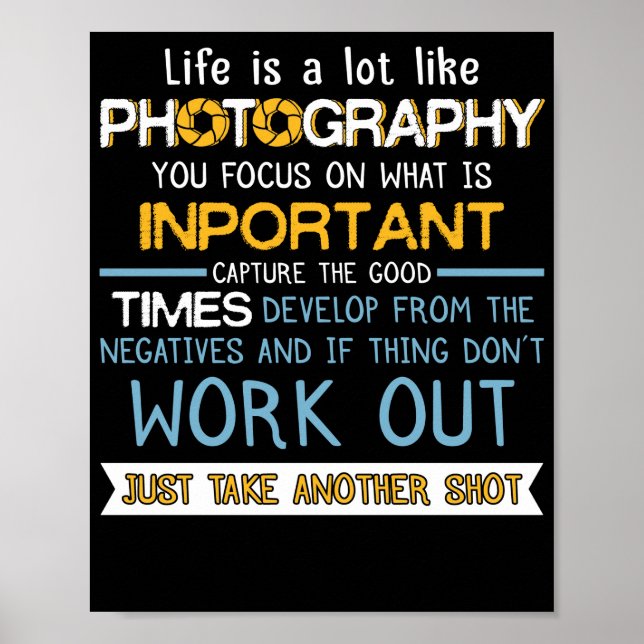 Life Is Lot Like Photography Vintage Inspirational Poster (Front)